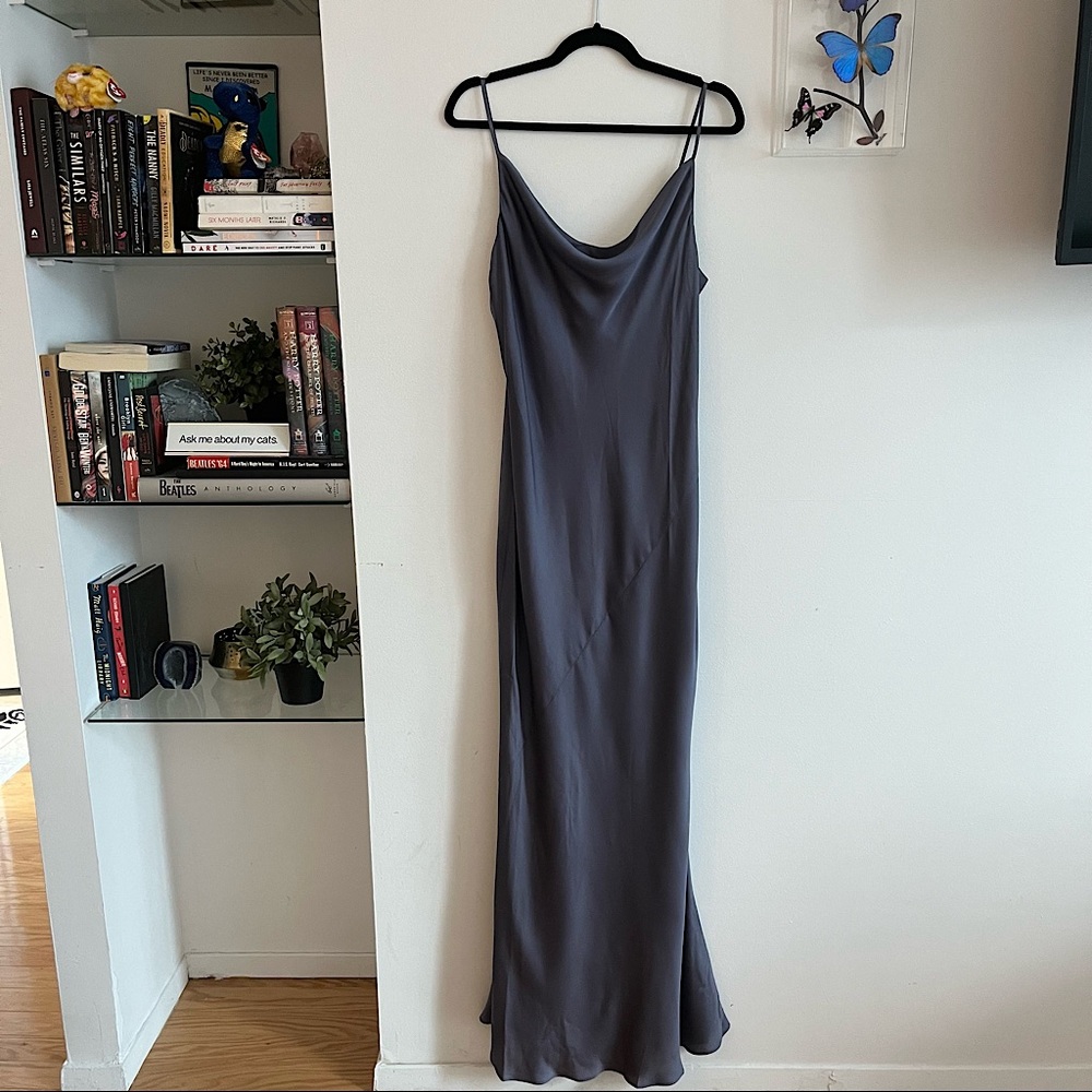 Shona Joy - Luxe Bias Cowl Slip Dress- Pewter - US SIZE 10 - Never Worn!